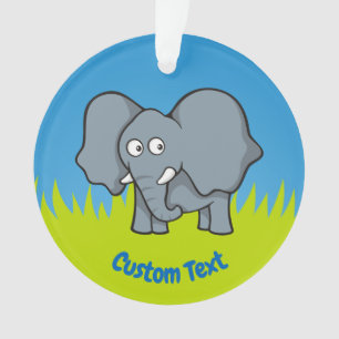 ornamento de desenho de elefante de cinza