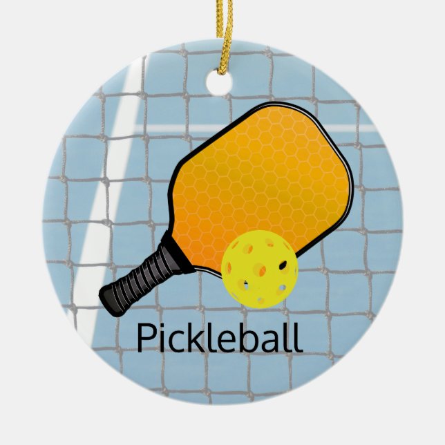 Ornamento de Design de Seletor de Bola de Pickleba (Frente)