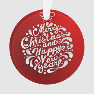 Ornamento de Design de Tipografia de Natal Feliz