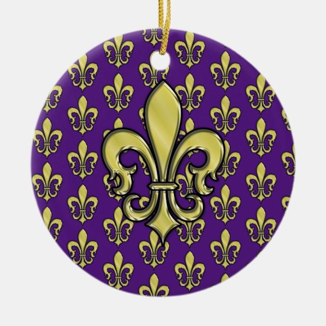 Ornamento de Design Elegante da Fleur de Lis (Frente)