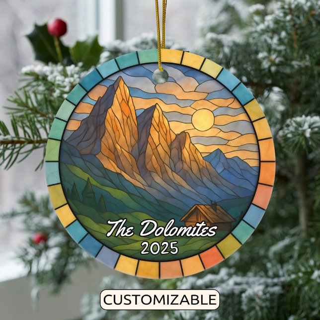 Ornamento de Dolomites de Vidro Personalizado (Criador carregado)