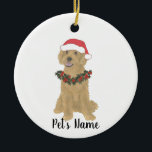 Ornamento de Doodle Personalizado (Ouro Red Aprico<br><div class="desc">Faça a lista legal este ano com um ornamento personalizado do seu cachorro favorito. Para os presentes mais doces,  emparelhe-o com um impressão de arte correspondente ou outro item da minha coleção!</div>
