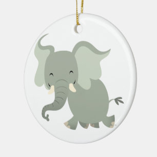 Ornamento de Elefante de Cartoon de Feliz Bonita