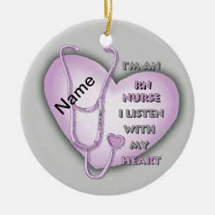 Ornamento de Enfermeiro Roxo Heart RN