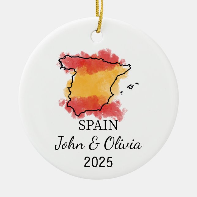 Ornamento de Espanha Personalizado, Presente de Si (Frente)