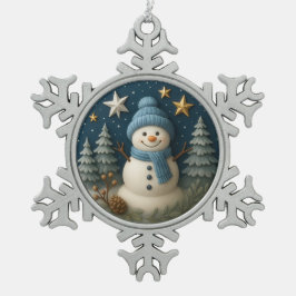 Ornamento De Estanho Floco De Neve 3d Snowman Christmas Gift Ornament