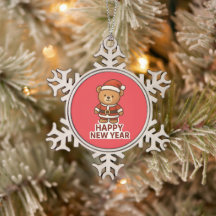 Adesivo de Urso Teddy Fofo Papai Noel Ano Novo Fel