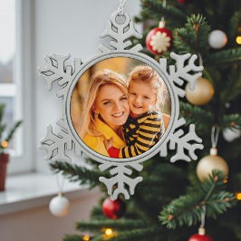 Ornamento De Estanho Floco De Neve Adicionar o seu próprio modelo de fotografia