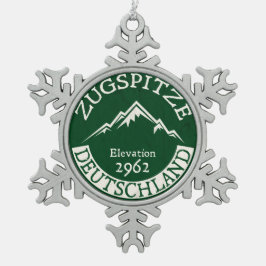 Ornamento De Estanho Floco De Neve Alemanha do esqui de Zugspitze Alemanha do esqui