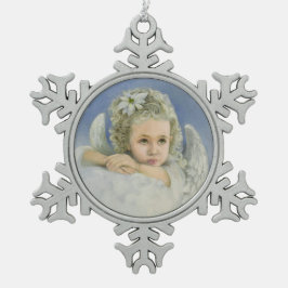 Ornamento De Estanho Floco De Neve Angel Natal