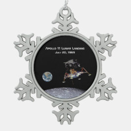 Ornamento De Estanho Floco De Neve Apollo 11 Aterrissagem lunar