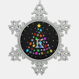 Ornamento De Estanho Floco De Neve Árvore de Natal Autism Snowflake