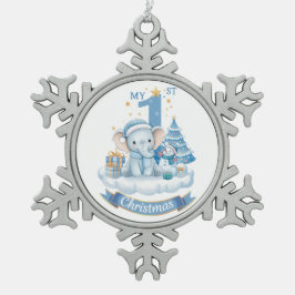 Ornamento De Estanho Floco De Neve Baby’s First Christmas – Pewter Ornament