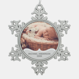 Ornamento De Estanho Floco De Neve Bebês |Enfeites de natal de manutenção da primeira
