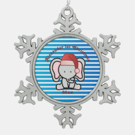 Ornamento De Estanho Floco De Neve Blue Custom Baby Boy Name Primeiro Natal 2022