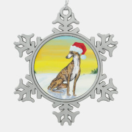 Ornamento De Estanho Floco De Neve christmas greyhound