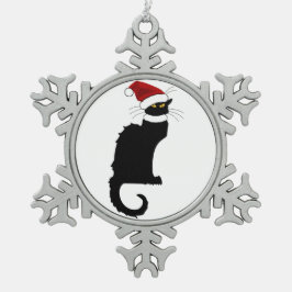 Ornamento De Estanho Floco De Neve Christmas Le Chat Noir