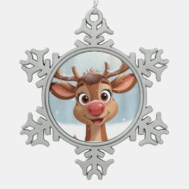 Ornamento De Estanho Floco De Neve Christmas tree decoration with reindeer
