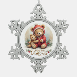 Ornamento De Estanho Floco De Neve Cuddle & Cheer – Baby’s First Christmas Ornament