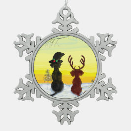 Ornamento De Estanho Floco De Neve cute christmas dog