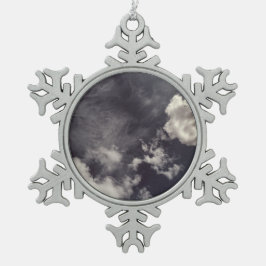 Ornamento De Estanho Floco De Neve Duas nuvens de metal