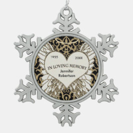 Ornamento De Estanho Floco De Neve Em ornamento Loving da memória