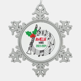 Ornamento De Estanho Floco De Neve Enfeites de natal da Banda Clarinet Marching