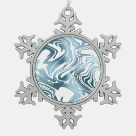 Ornamento De Estanho Floco De Neve Enfeites de natal de picolé branco azul metálico