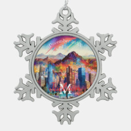 Ornamento De Estanho Floco De Neve Enfeites de natal de pintura Flocos de Neve Phoeni