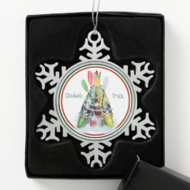 Ornamento De Estanho Floco De Neve enfeites de natal personalizado pewter kayaking