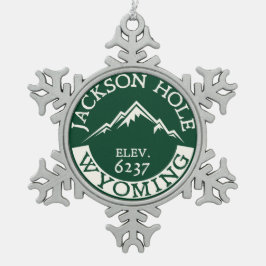 Ornamento De Estanho Floco De Neve Esqui de Jackson Hole Wyoming do esqui