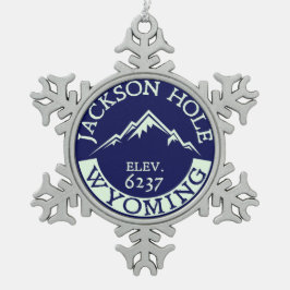 Ornamento De Estanho Floco De Neve Esqui de Jackson Hole Wyoming que caminha o