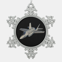 Ornamento De Estanho Floco De Neve F-35 Relâmpago II Combatente de Jato de Pantera