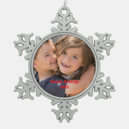 Ornamento De Estanho Floco De Neve Foto personalizada
