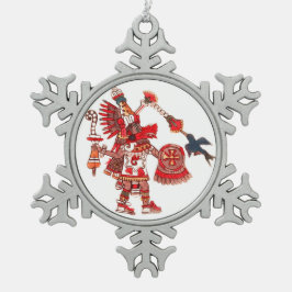 Ornamento De Estanho Floco De Neve Guerreiro asteca do shaman da dança