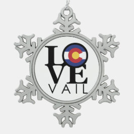 Ornamento De Estanho Floco De Neve LOVE Vail Colorado