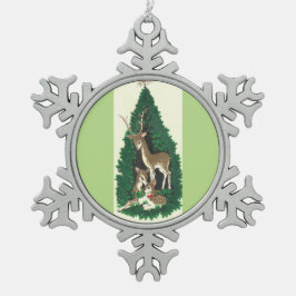 Ornamento De Estanho Floco De Neve Mais Bonitos Natais vintages Deer Reindeer