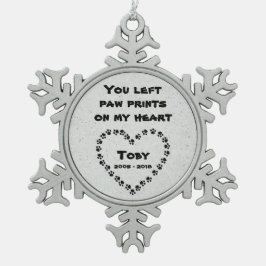 Ornamento De Estanho Floco De Neve Memorial Personalizado de Cães