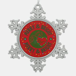 Ornamento De Estanho Floco De Neve Merry & Bright Snowflake Ornament