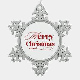 Ornamento De Estanho Floco De Neve Merry Christmas Snowflake Ornament