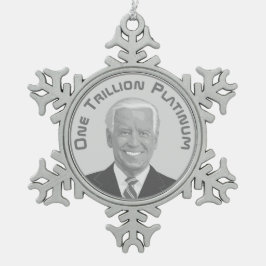 Ornamento De Estanho Floco De Neve Moeda de Platina de Trilhão Dólar
