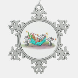 Ornamento De Estanho Floco De Neve Natal Cookie Heist