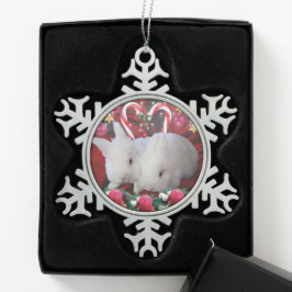 Ornamento De Estanho Floco De Neve Natal para Bunnies