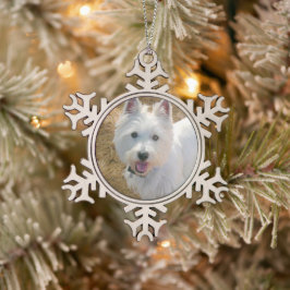 Ornamento De Estanho Floco De Neve Ornamento de Árvore de Natal do Pet Photo Template