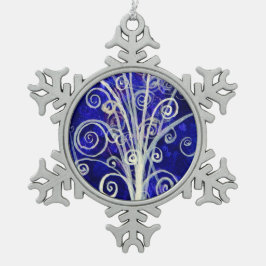 Ornamento De Estanho Floco De Neve Ornamento de Feriado do Pewter do Buquê de Partícu