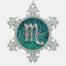 Ornamento de prata do floco de neve da Escorpião