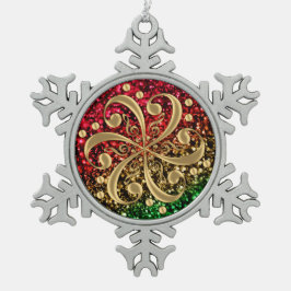 Ornamento De Estanho Floco De Neve Ornamento musical do feriado dos Clefs do brilho