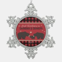 Ornamento personalizado do floco de neve das avós