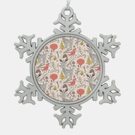 Ornamento De Estanho Floco De Neve padrão de Natal