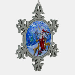 Ornamento De Estanho Floco De Neve "Papai noel, caro" ornamento